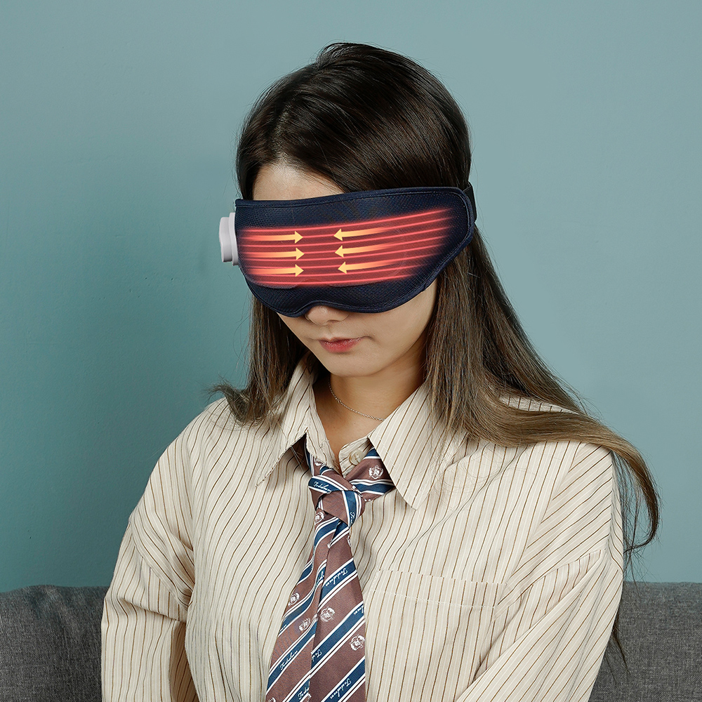 Cordless Heated Eye Mask Rechargeable Electric Warm Compress for Dry Eye Stye Relax Eye Strain,Blackout Sleep Mask for Travel E8n