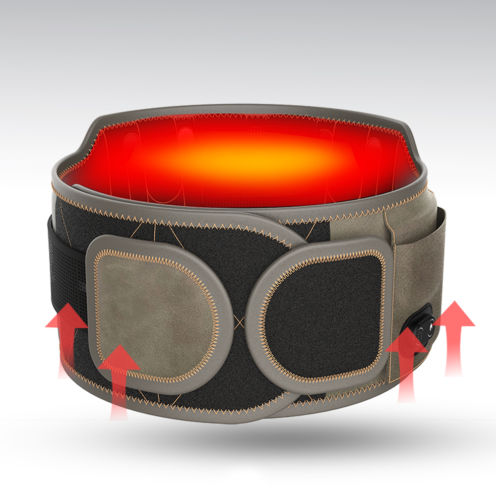 Electric Back Massager Belt for Pain Relief Portable Red Light Heated Vibration Lower Back Massage Belt