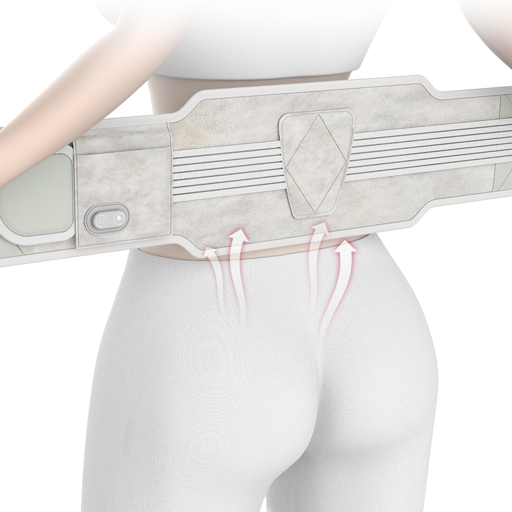 Electric Back Massager Belt for Pain Relief Portable Red Light Heated Vibration Lower Back Massage Belt